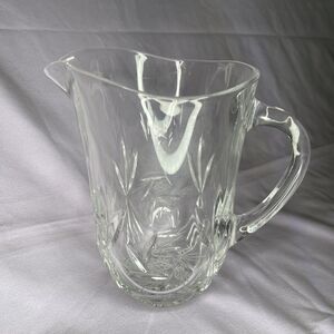 BOHEMIA CZECH REPUBLIC HEAVY 24% HAND CUT CLEAR CRYSTAL PITCHER JUG 7.5"T RARE!